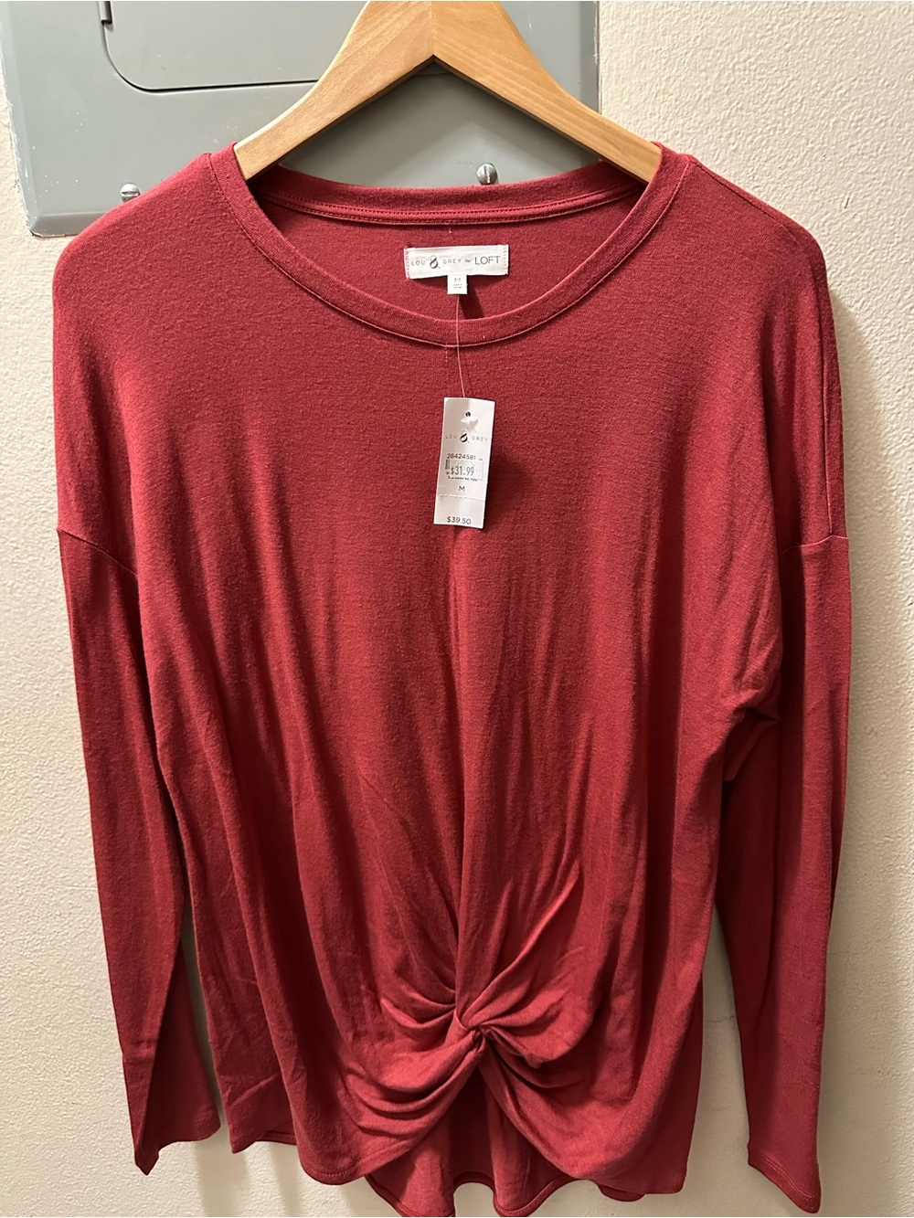 ANN TAYLOR LOFT Twist-Front Long-Sleeve Top